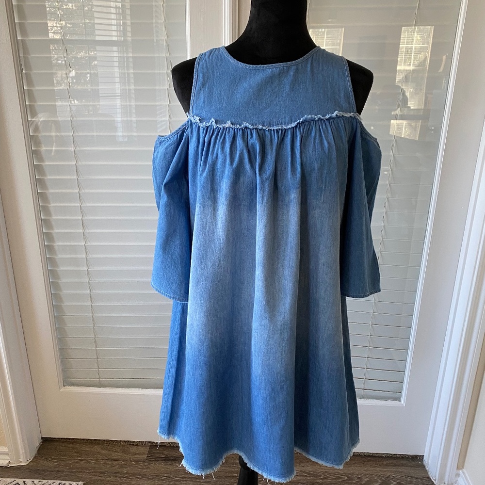 Robert Louis Denim Cold Shoulder Dress